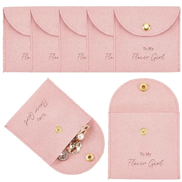 10Pcs Velvet Pouches with Snap Button