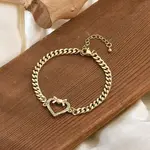 Brass Micro Pave Clear Cubic Zirconia Link Bracelets