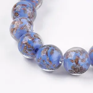 Handmade Gold Sand Lampwork Beads