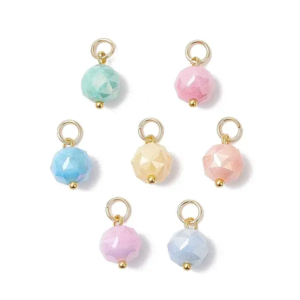 7Pcs Brass Glass Pendants