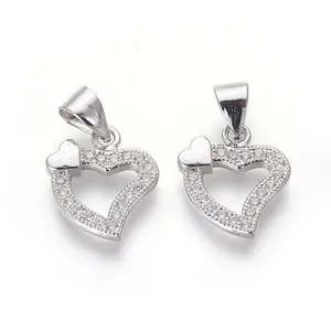 Brass Micro Pave Cubic Zirconia Charms
