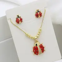 Alloy Enamel Pendant Necklaces & Stud Earrings Sets
