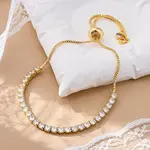 Adjustable Brass Micro Pave Cubic Zirconia Bracelets