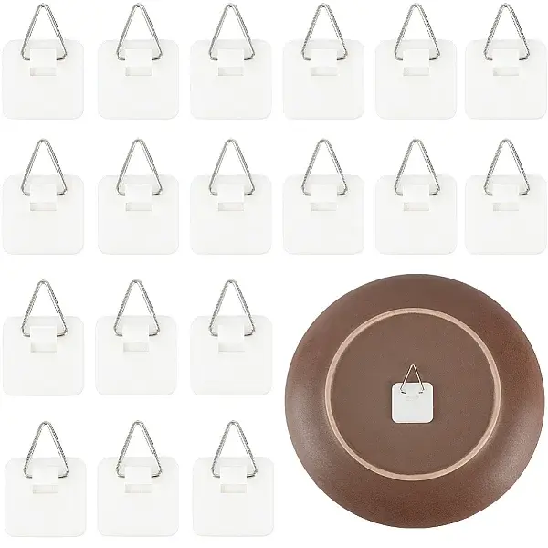 20Pcs Invisible Adhesive Plate Hanger