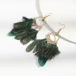 Alloy Feather Chandelier Earrings