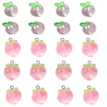 6Pcs 3 Styles Transparent Resin Fruit Pendants