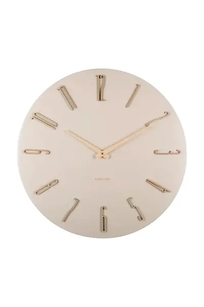 Nástěnné hodiny Karlsson Esmerado 60 cm béžová barva