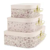 Bieco - Súprava troch kartónových kufríkov - jelenček Ella - dreamy flowers