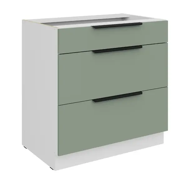 Spodní skříňka Aria 80 D 3S BB - Premium Box Barva korpusu: Bílá, Barva dvířek: SA - Aquamarine AFM