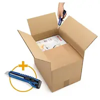 10  x Kartónová krabica Varia eco 650x500x300/450 mm, výškovo nastaviteľná, hnedá, klopová, päťvrstvová vlnitá lepenka (5VVL)