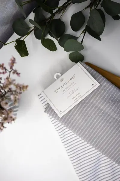 Kuchyňské utěrky LINES, 2 ks Šedá Sada (2ks, 45x70 cm)