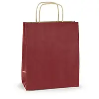 200 x Barevné papírové tašky s kroucenými úchyty 250x320x110 mm, červené | RAJA