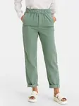 Zelené dámské kalhoty high rise paperbag pull-on pants GAP
