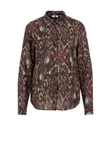 WE Fashion Blúzka  svetlomodrá / žltá / vínovo červená / tmavočervená