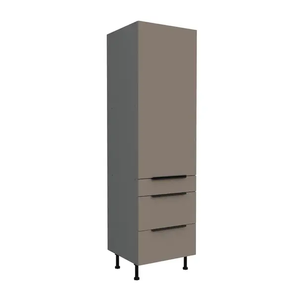 Vysoká potravinová skříňka Aria ANT 60 DKS-210 3S 1F - Premium Box Barva korpusu: Antracit, Barva dvířek: TA - Sandgrau AFM