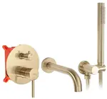 Podomietková vaňová batéria Rea Lungo zlatá brúsená + box