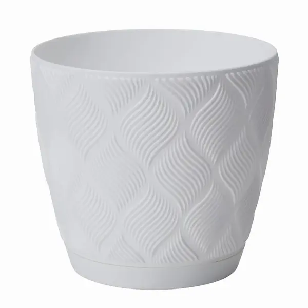Kvetináč Flow Petit 15 s podmiskou biely