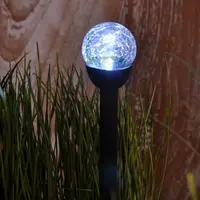Solární osvětlení 1 LED BY-131576 skleněná kula  6
