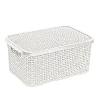 Ratanový kôš 10l starožitný biely