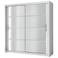 Skříň Dakota 203cm Bílá/Zrcadlo