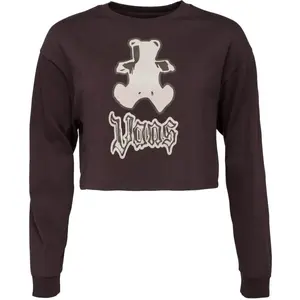 Vans LIL BEAR RELAX CROP LS TEE Dámsky crop top, hnedá, veľkosť
