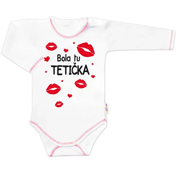 Baby Nellys Body dlouhý rukáv s vtipným textem  Bola tu TETIČKA vel.  62