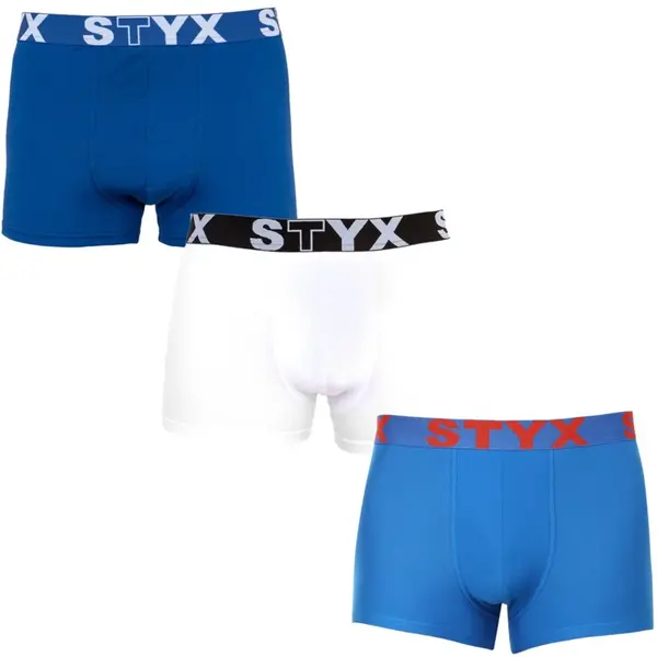 Styx 3PACK pánské boxerky sportovní guma nadrozměr vícebarevné (3R96817) 4XL