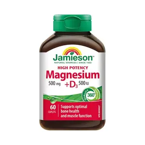 Jamieson Hořčík 500 mg s vitaminem D3 500 IU 60 tablet