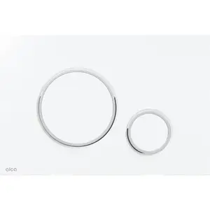 Ovládacie tlačidlo Alca pre predstenové inštalačné systémy, biela-mat / chróm-lesk M776