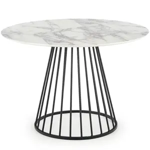 Stôl Brodway 110 Mdf/Oceľ – Biely/Čierna