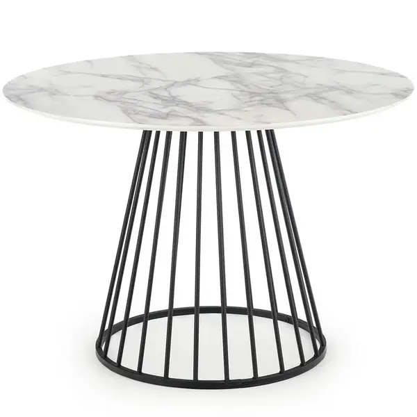 Stôl Brodway 110 Mdf/Oceľ – Biely/Čierna