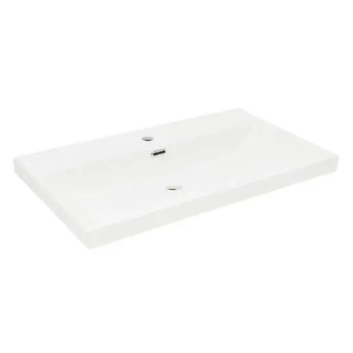 Nábytkové umývadlo SAT B-Way 81x46,5 cm biela matná s otvorom pre batériu uprostred SATBW8046WM