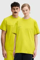 Bavlněné tričko Pangaia zelená barva, s potiskem, 10000287