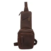 Pánska kožená taška cez rameno Greenwood Danes - tmavo hnedá