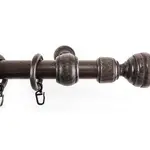 Záclonová tyč s háčky Granát 240 cm, tmavé dřevo