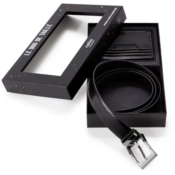 CELIO XJIBELT Kožený opasek, černá, velikost