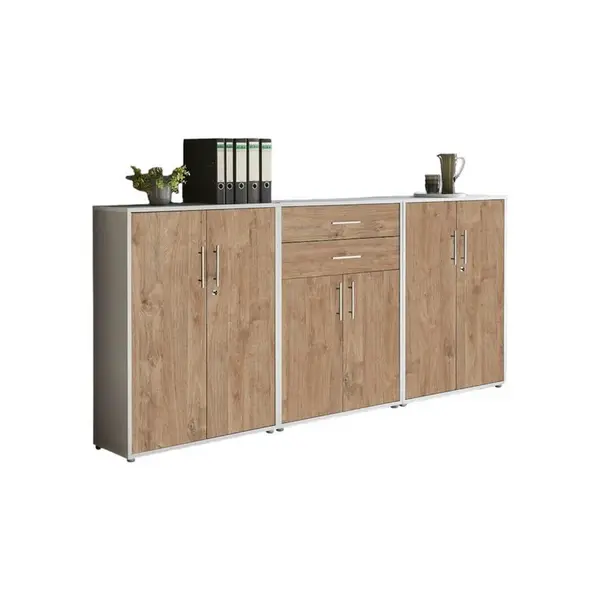 MID.YOU SKŘÍŇ NA ŠANONY, šedá, barvy dubu, 253,2/113,6/33 cm