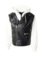 KARL LAGERFELD JEANS Prechodná bunda  čierna / prírodná biela