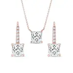 Sada šperkov s lab grown diamantmi v ružovom zlate KLENOTA