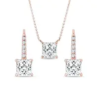 Sada šperkov s lab grown diamantmi v ružovom zlate KLENOTA