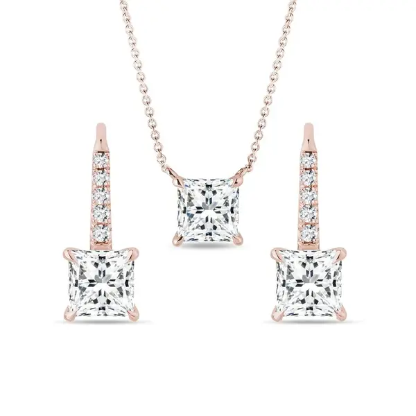 Sada šperkov s lab grown diamantmi v ružovom zlate KLENOTA