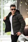 67514 Dewberry Hooded Winter Mens Puffer Coat-KHAKI