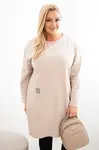 Kesi Włoski Dámska sukňa Plus Size maslo s vreckom a 3/4 rukávom béžová