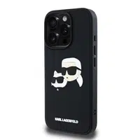 Zadní kryt Karl Lagerfeld 3D Rubber Double Heads pro Apple iPhone 16 Pro Max, černá