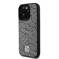 Zadní kryt DKNY PU Leather Crosswalk Pattern Magsafe pro Apple iPhone 16 Pro Max, ivory