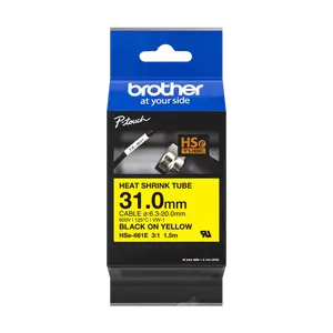 Brother HSe-661E Pro Tape, 31 mm x 1.5 m , černý tisk / žlutý podklad , originální páska