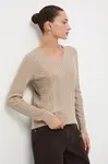 Svetr z merino vlny Medicine dámský, béžová barva