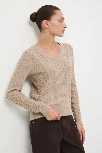 Svetr z merino vlny Medicine dámský, béžová barva