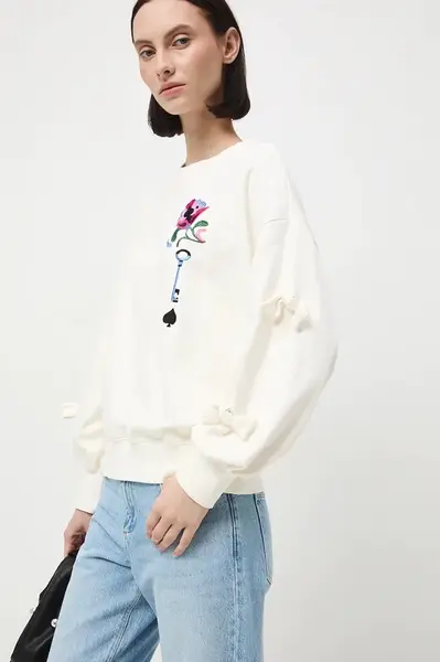 Mikina Medicine dámská, béžová barva, s aplikací