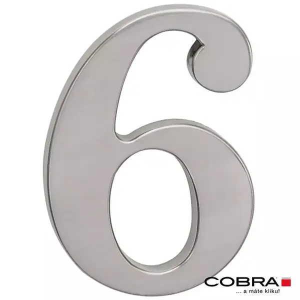 Cislo 3D nikl matny 6 - 5 cm